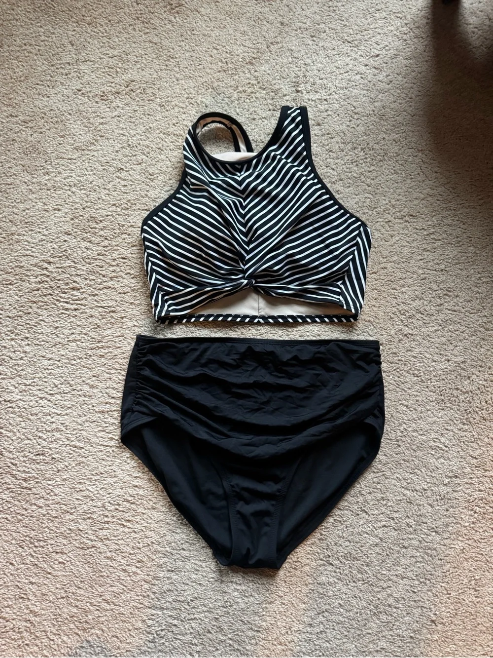 Kona Sol high neck longline twist front high waist bikini - Picture 2 of 3